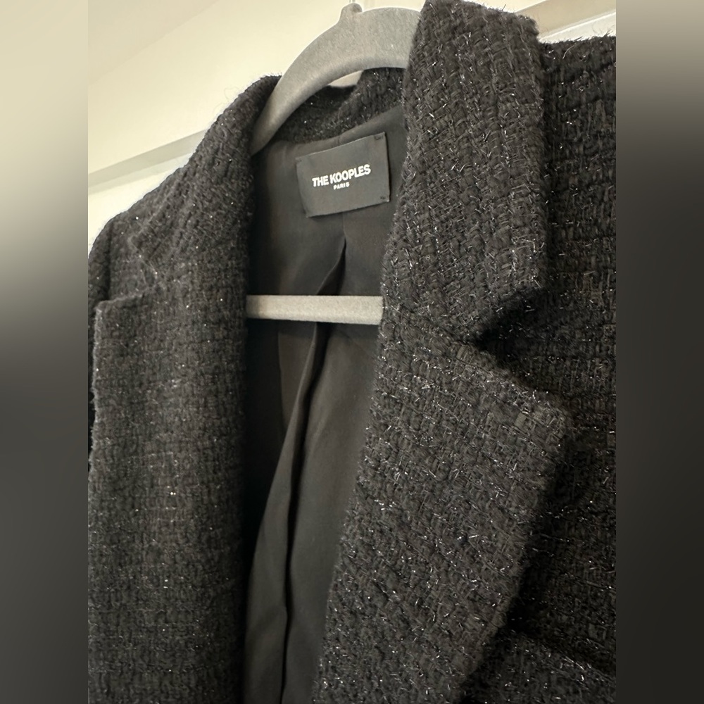 NWOT The Kooples Black Tweed Taylored Blazer Office Chic Career Quiet Luxury 34 - Picture 10 of 12